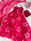 Digital Printed Organza Silk Anarkali Suit With Huge Flair NextBuy
