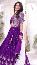 Designer Wedding Wear Crop Top Embroidery Work Lehenga Choli With Jacket (2 Colors) NextBuy