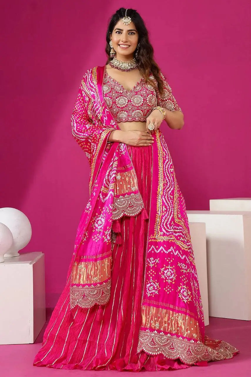 Embroidery Work Digital Print Lehenga Choli (Full Stitched) NextBuy