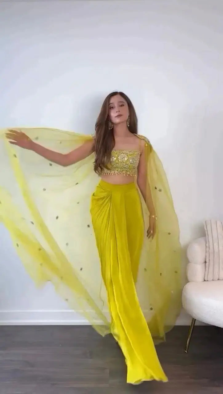 Ready to Wear Dhoti Style With Srug and Unstich Choli NextBuy