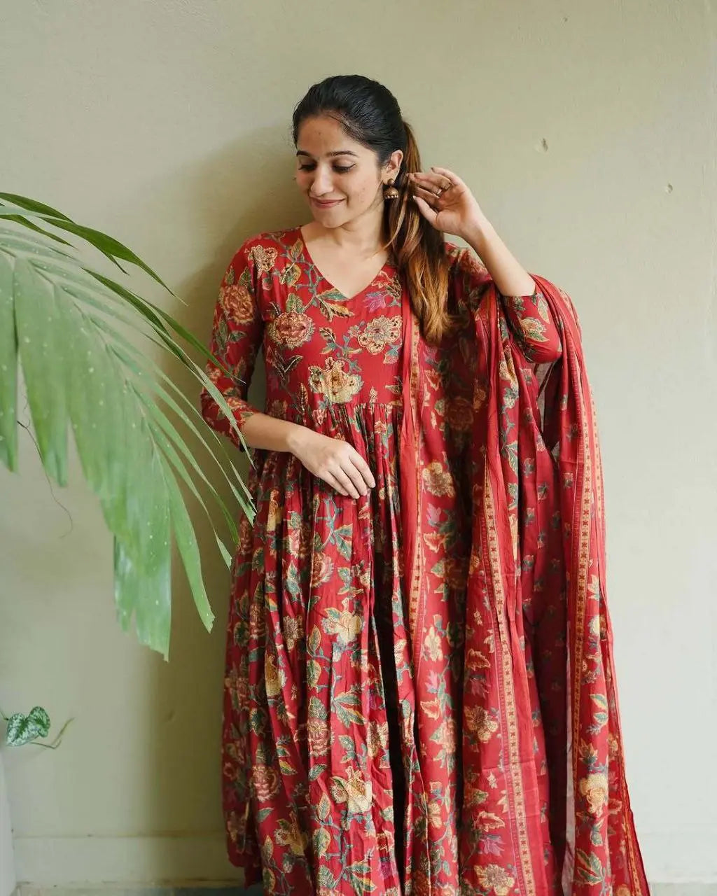 Voluminous Anarkali Suit Set - Pure Cotton 60/60 | Showroom Quality NextBuy