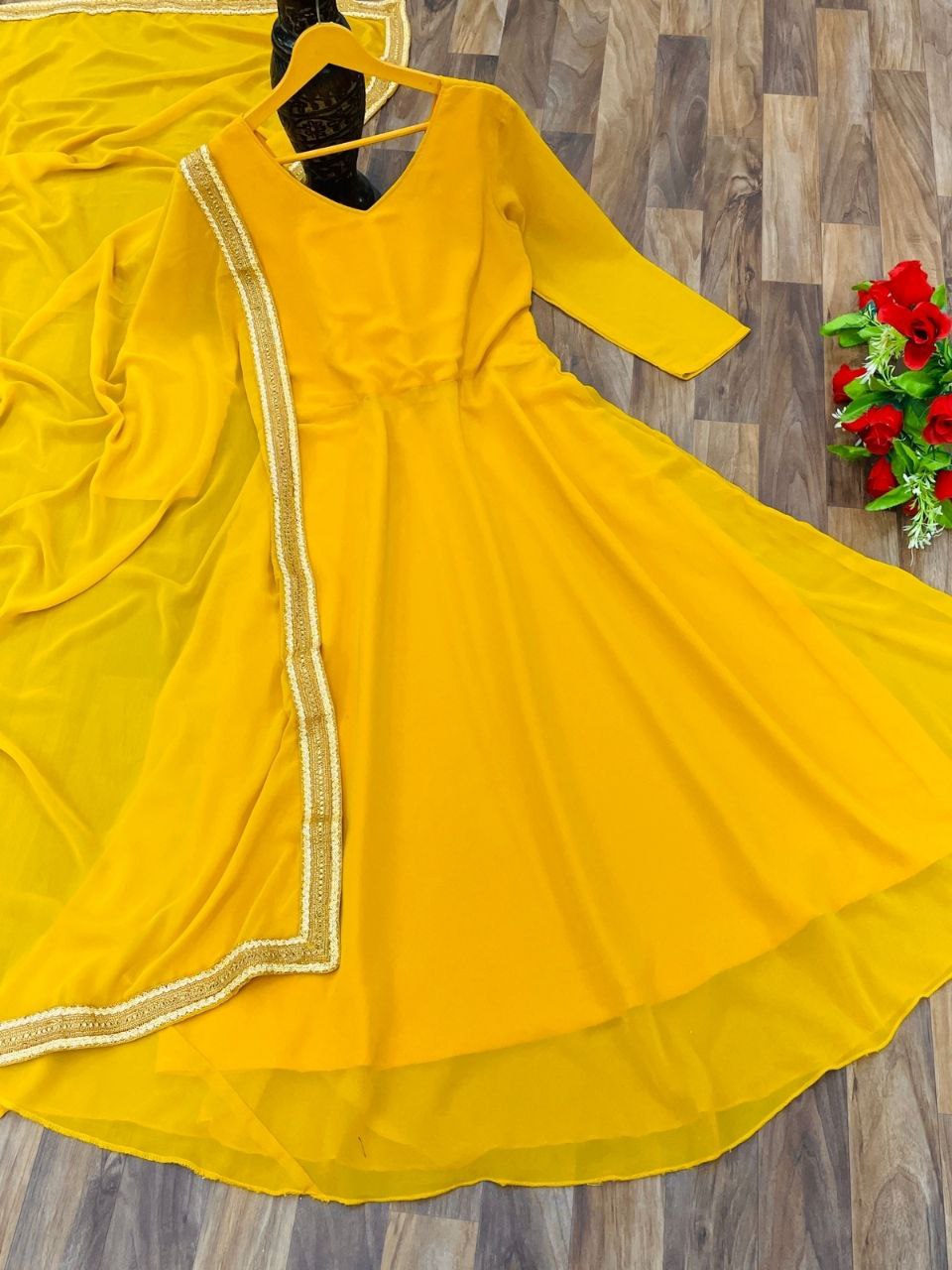 Elegant Fox Georgette Gown with Dupatta – 6 Colors & All Sizes NextBuy
