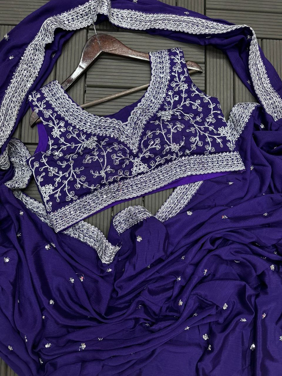 Designer Embroidered Chinon Pant Set with Dupatta – Party & Festive Wear for Women NextBuy