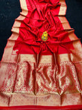 Pure Silk Saree With Pure Gold Jari Wewing Work With Running Blouse - NextBuy