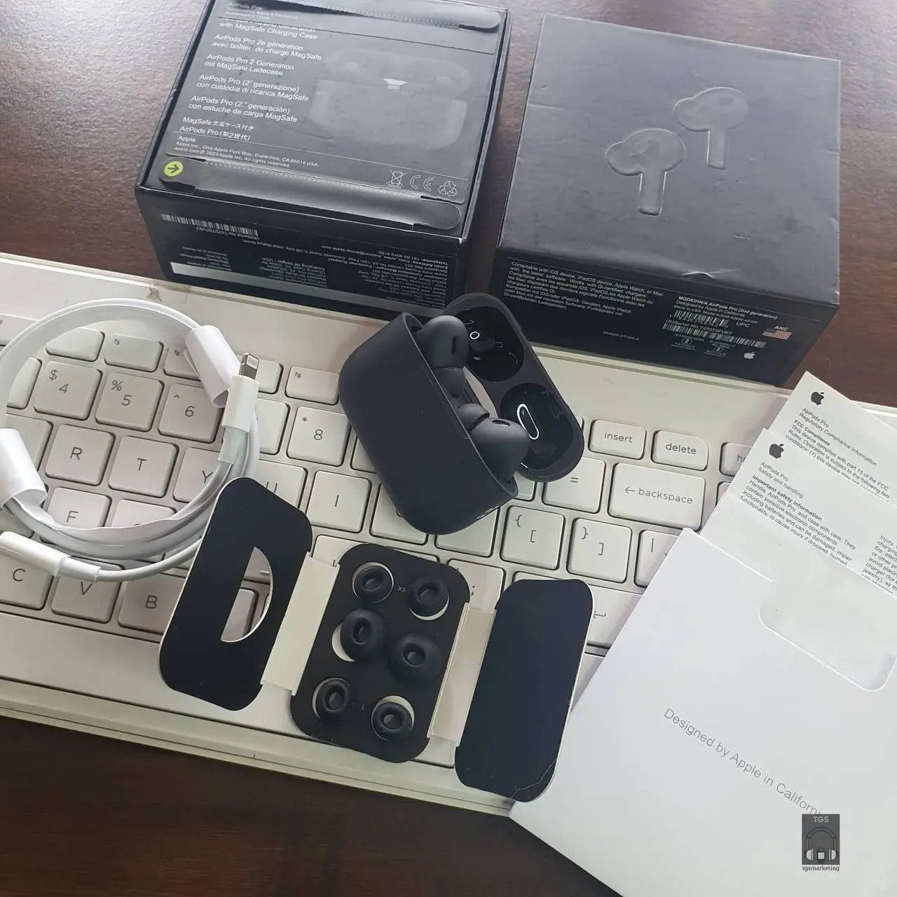 AirPods Pro 2 Matte Black | 2nd Gen with Case & Sensors