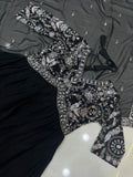 Black Embroidery Gown With Dupatta And Pant NextBuy