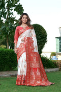 Banarasi Style Pure Kanjivaram Silk Jacquard Kanchipuram Pattu Saree With Un-Stiched Blouse NextBuy