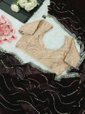 Pure Blooming Silk Georgette Saree With Sequence Design NextBuy
