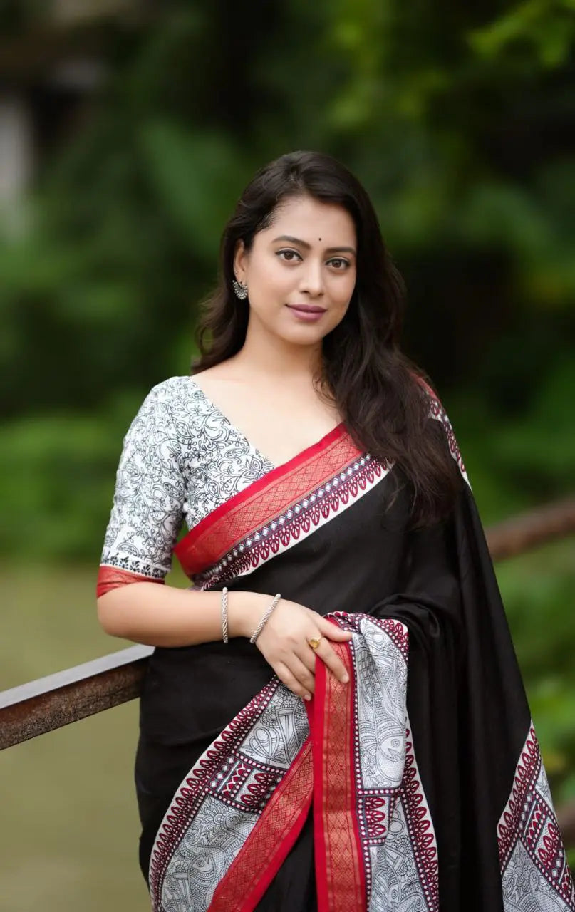 Madhubani Style Back Printed Saree NextBuy