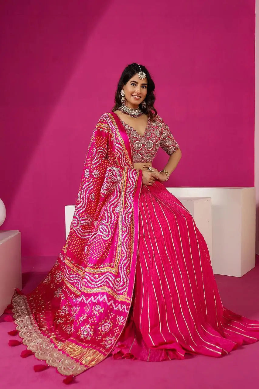 Embroidery Work Digital Print Lehenga Choli (Full Stitched) NextBuy