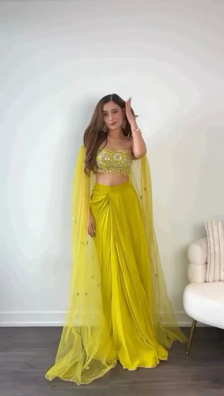 Ready to Wear Dhoti Style With Srug and Unstich Choli NextBuy