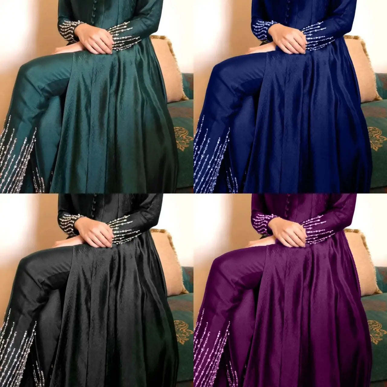 Premium Designer Chinon Silk Top & Pant Set with Thread & Sequence Work NextBuy