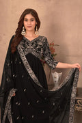 Black Embroidery Gown With Dupatta And Pant NextBuy