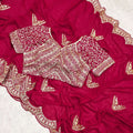 Vichitra Silk Embroidery Saree NextBuy