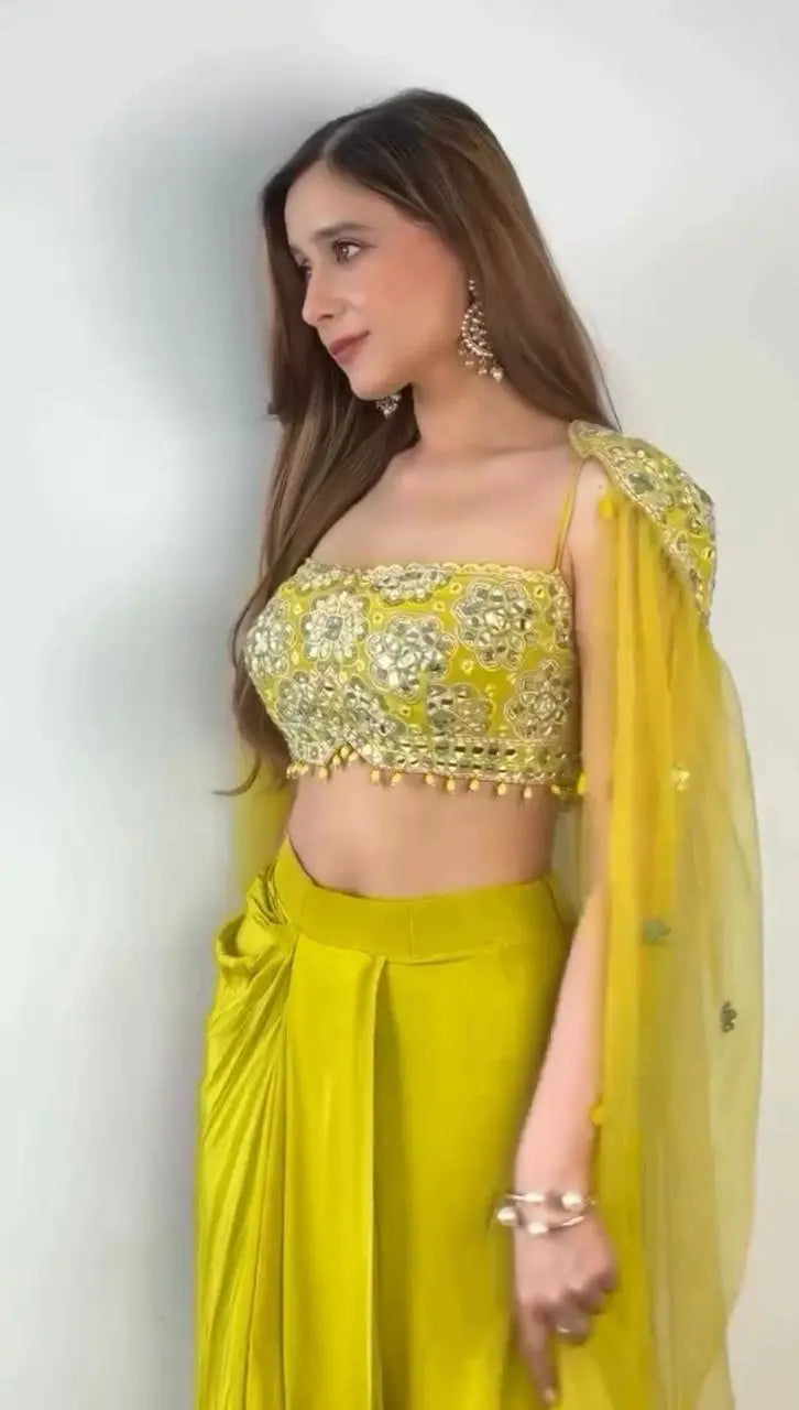Ready to Wear Dhoti Style With Srug and Unstich Choli NextBuy