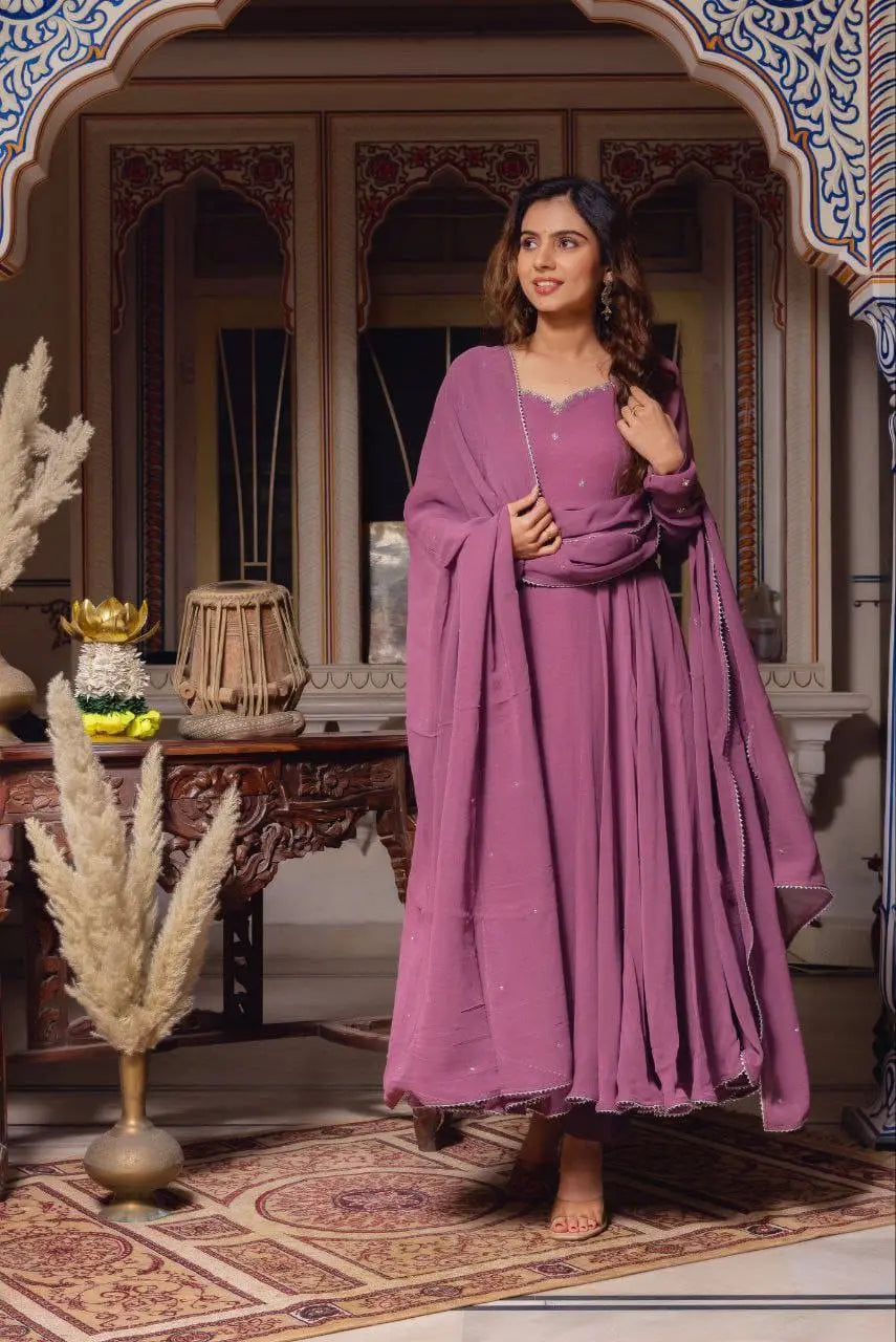 Slim fit Fox Georgette Anarkali