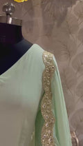Gown with butter silk pants