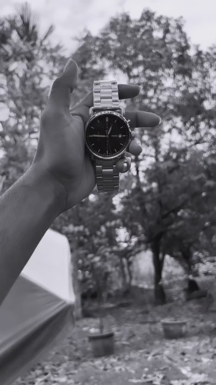 Fossil watch on wrist formal wear