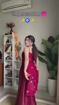 Dupatta with sequin work and lace border