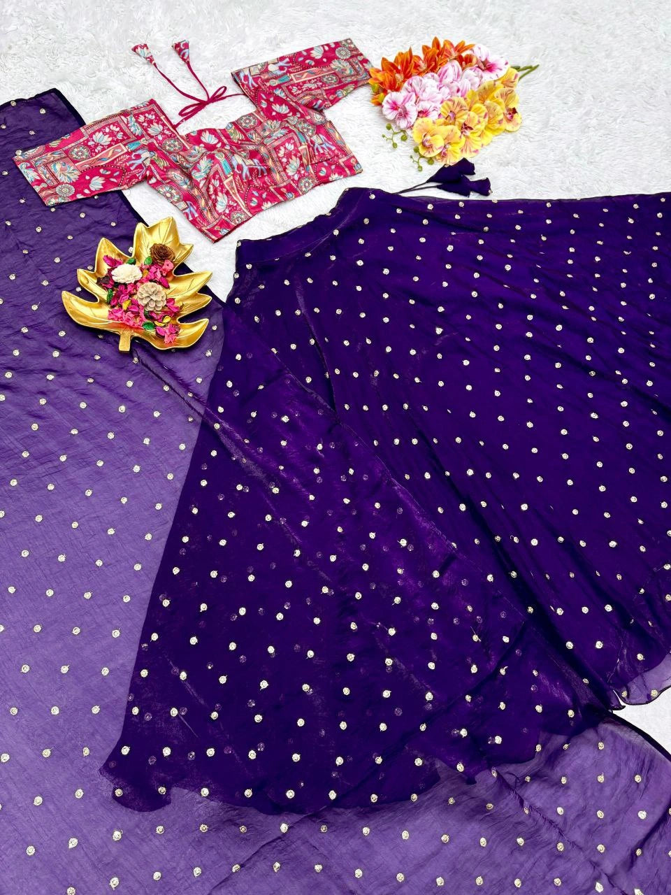 Soft space silk lehenga outfit