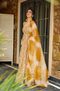 Stitched padded Anarkali gown with dupatta