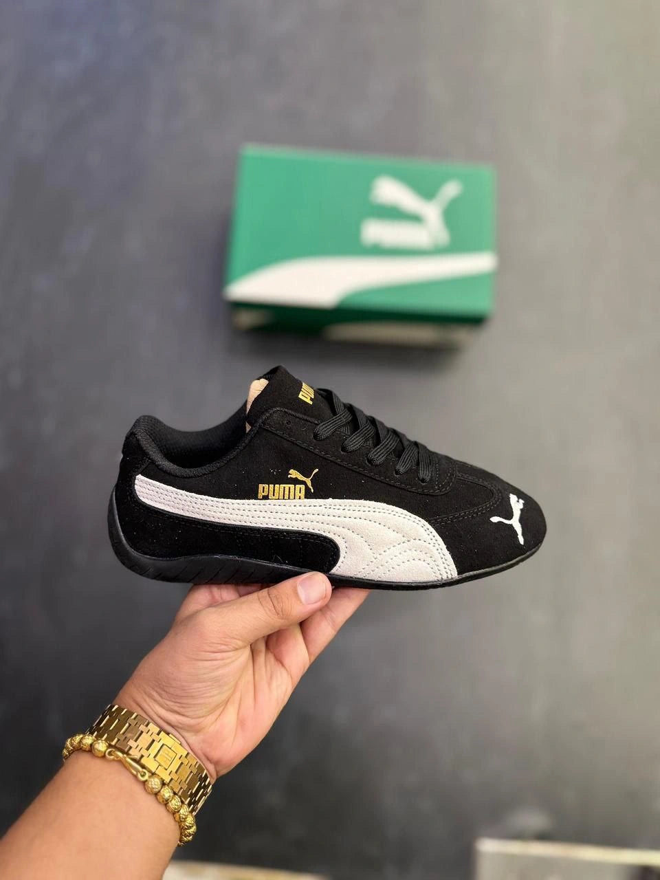 puma black sneakers india