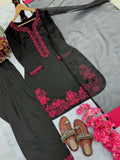 Pure natural crepe handwork top with sequin embroidery