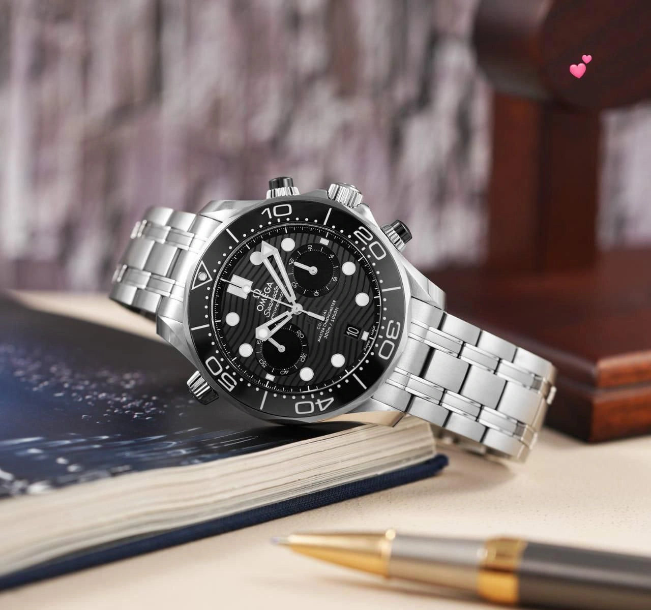 Quartz analogue watch for men metal strap