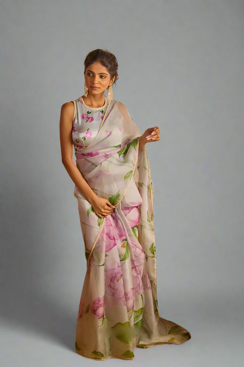 Ready to wear organza saree