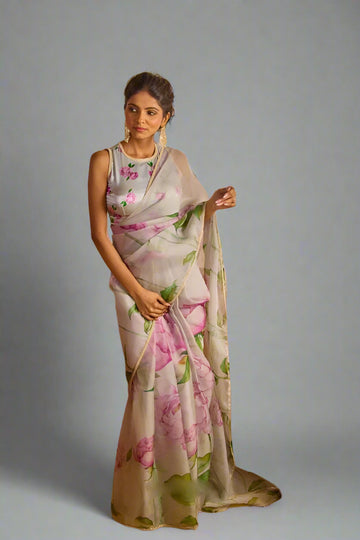 Ready to wear organza saree