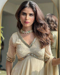 Real mirror work Anarkali dress for festive wear