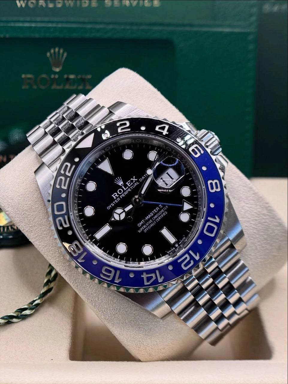 Rolex GMT Batgirl Automatic Watch Black Blue Bezel