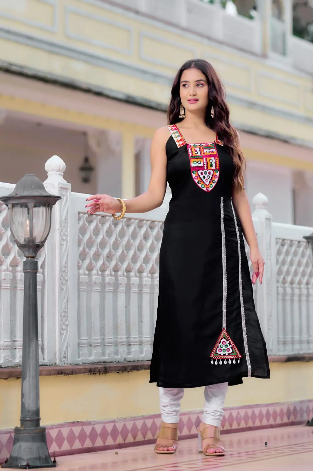 Roman silk patch work dress in XS