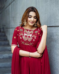 Designer Roman simmer silk gown with embroidery details