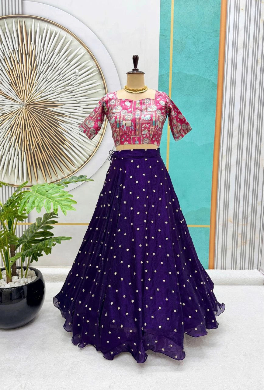 Festive lehenga set with flair