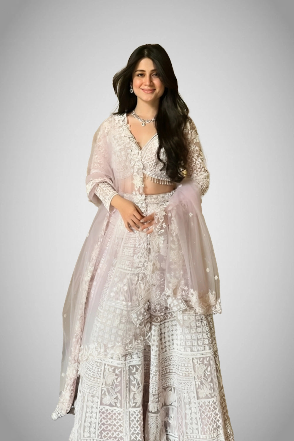 Embroidered lehenga set with dupatta