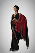 Shaded silk saree with diamond work