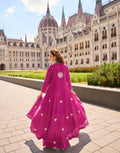 Back view of silk embroidered kurta