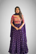 Embroidered silk lehenga with blouse