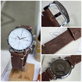 Men’s Fossil watch with tan brown leather strap