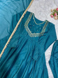 Embroidery close-up on full sleeve gown