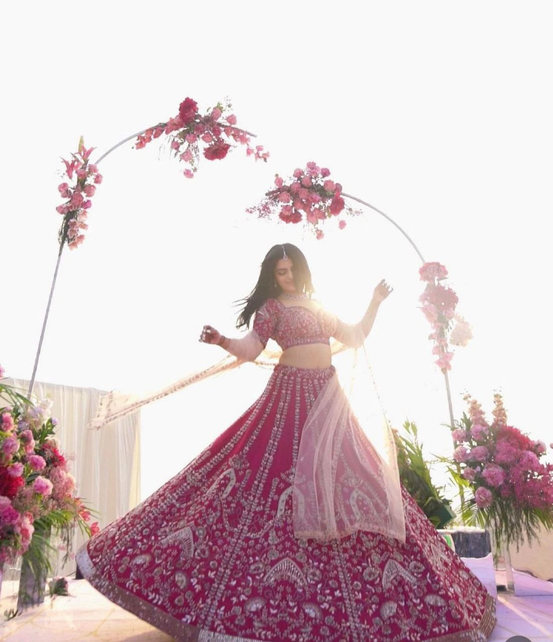 Heavy slub silk lehenga set