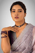 Embroidered designer saree with blouse