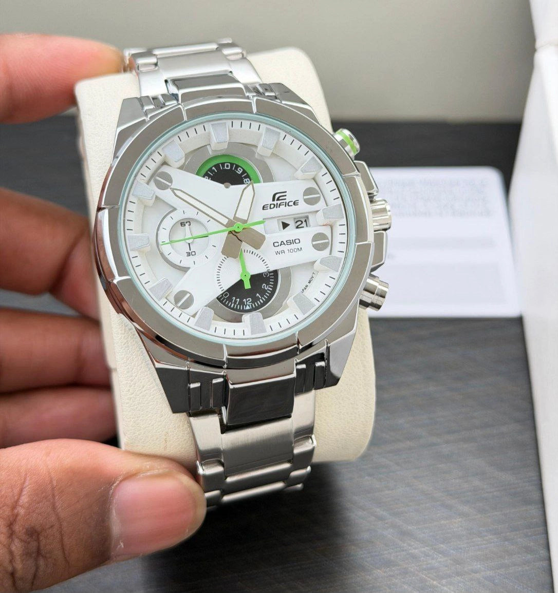 stainless steel casio edifice watch