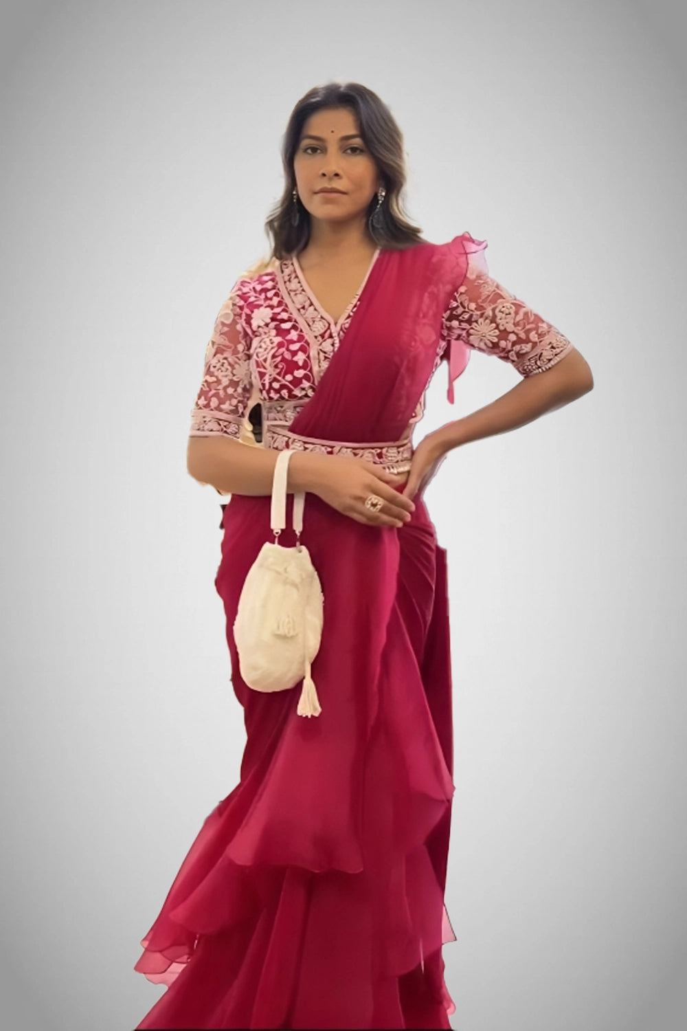 embroidered blouse with sequin work