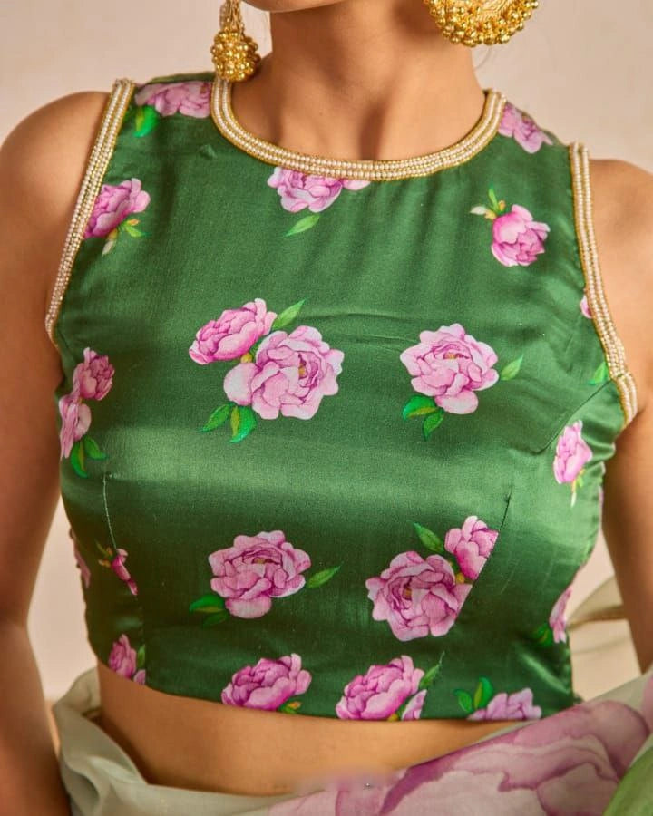 Pre-stitched saree with blouse