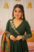Full Sleeves Embroidered Gown Set