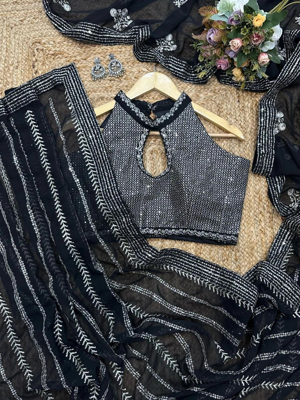 Designer blouse with sequin embroidery