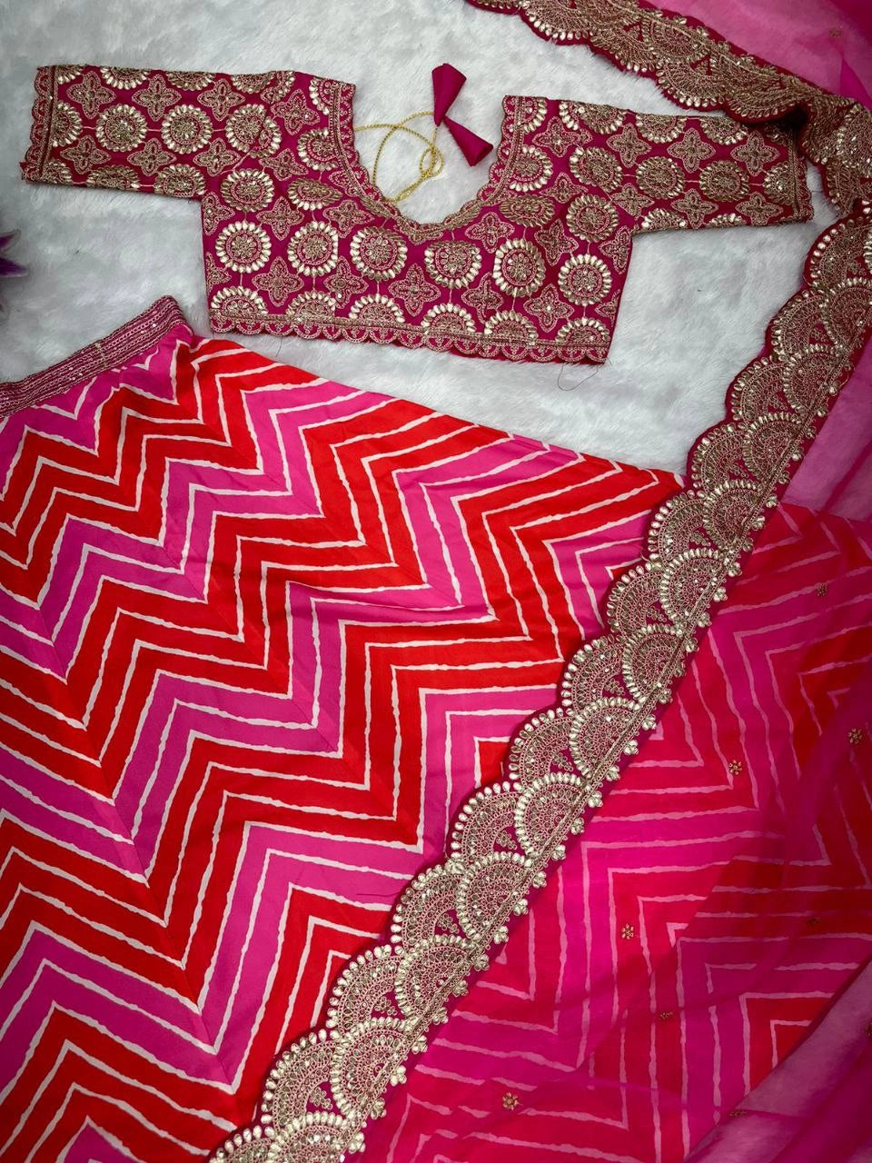 Embroidered blouse with crepe lining