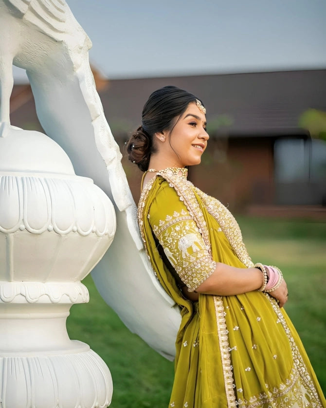 stitched georgette choli blouse